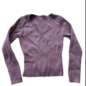 Chicwish Women's V-Neck Knit Top Lilac Size Small Boho chic Indie Romantic